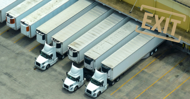 mehrere große Kuehl-LKW-Waegen